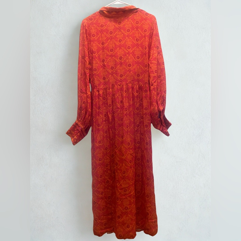 🔥Stunning Farm Rio NWT Size Large Tropical Midi Dress with Sleeves – Vibrant - Picture 4 of 10